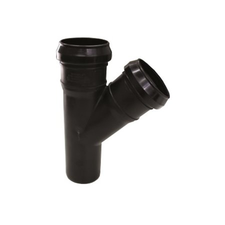 [3203.3404] Sanitair T-Stuk PP Ø40mm - 45° M/F Zwart