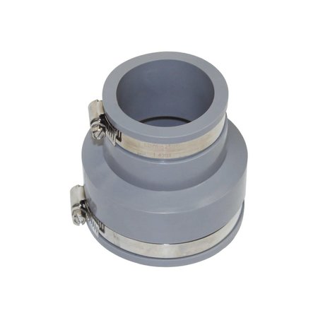 [3102.1004GR] Sanitair Verloopstuk Rubber Ø90/75mm - 63/50mm Grijs