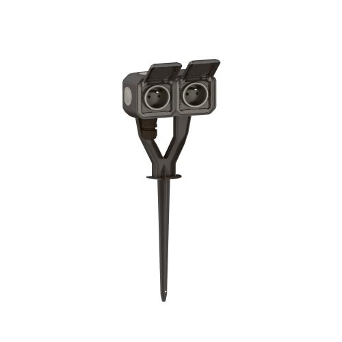 [0038 69749L] Legrand Plexo Tuinpaal Stopcontact 2P+Aarding Tweevoudig Horizontaal IP55