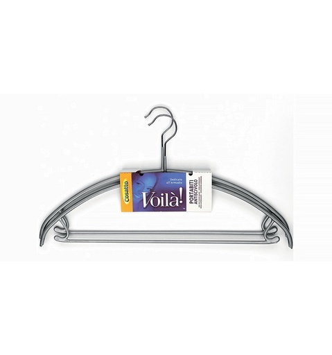 [1053A361] Voila Kleerhanger Argenta Antislip met Broeklat en Haakjes 2st