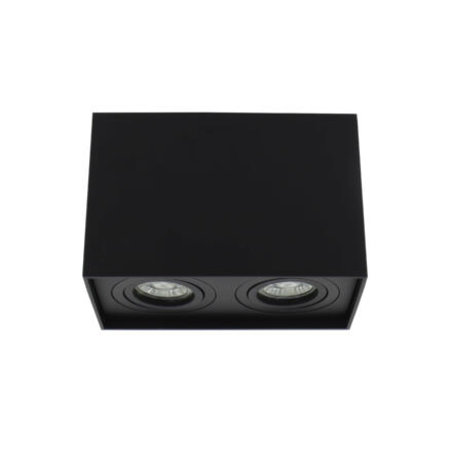 [358000220] Prolight Tussio LED plafondspot GU10 2X15W vierkant zwart