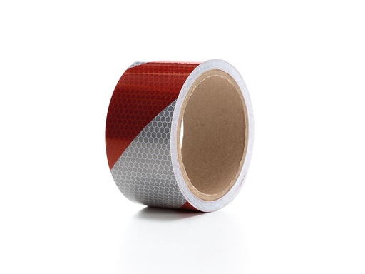 [PT-RFH5X5RW] Honingraat Reflecterende tape 5cm x 5m - rood/wit