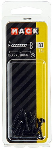 [1017384] HOUTSCHROEF BOLKOP ZWART VERZINKT 15 ST 3,5 X 20 MM