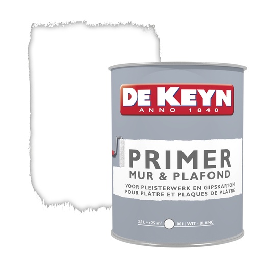 DE KEYN PRIMER MUR&PLAFOND WIT MAT 2,5L