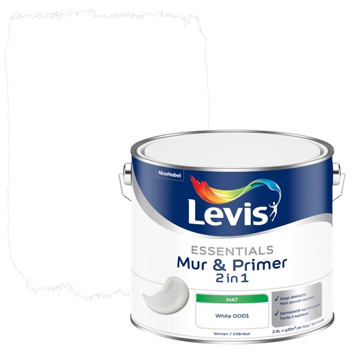 [LV5881204] Levis Essentials Mur&Primer 2.5L Pure White