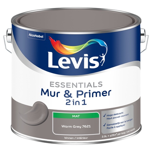 [LV5881218] Levis Essentials Mur&Primer 2.5L Warm Grey 