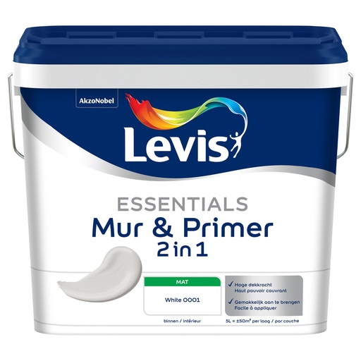 [LV5881223] Levis Essentials Mur&Primer 5L White 