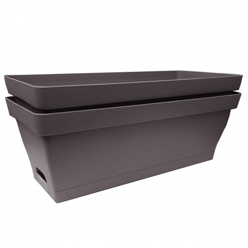 [22047BRT] Poetic Romeo Set 2 Bloembakken 49X21X20.5Cm Met Beugel Taupe