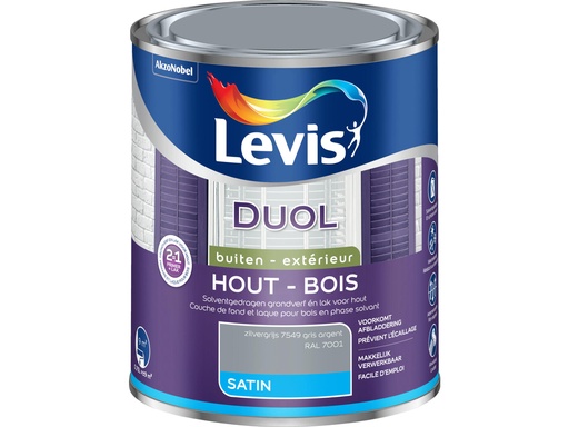 Levis Duol Lak & Primer 2 in 1 Zijdeglans Zilvergrijs 750 ml