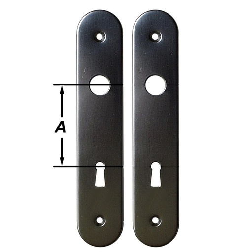 [S-8960-72] Deurkrukschilden Inox Look 72mm 2st