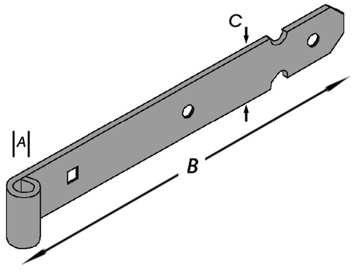 [1-0312-600] Draailuikhengen Zwaar Verzinkt 16x600mm