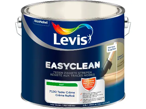 Levis EasyClean Muurverf tegen Zwarte Strepen Mat 2,5l Teder Creme