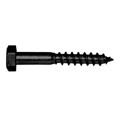 [S-0173-18-840] Houtdraadbouten Zeskant - 8x40 mm - Zwart - 6st