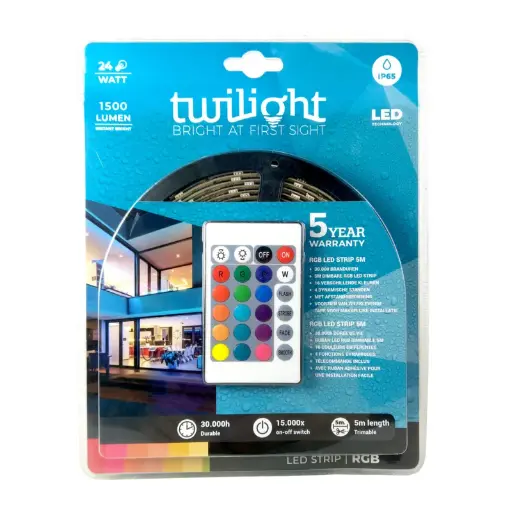 [TT-500391] TWILIGHT Ledstrip 5m IP65 4,8W/m RGB