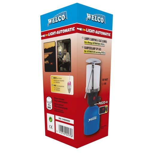 [C48000003] Welco Kampeerlamp op gas (PIEZO) 