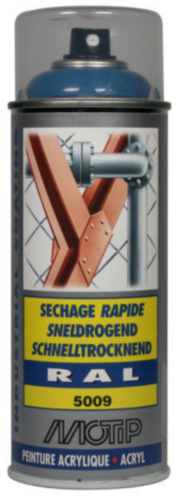 [07135] MOTIP INDUSTRIAL LAK HOOGGLANS RAL 5009 AZUURBLAUW 400ML