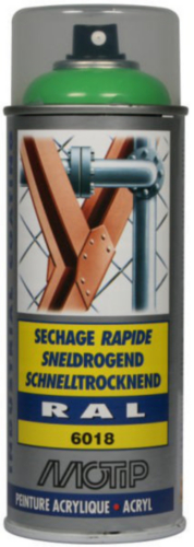 [07127] MOTIP INDUSTRIAL LAK HOOGGLANS RAL 6018 GEELGROEN 400ML
