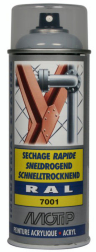 [07026] MOTIP INDUSTRIAL LAK HOOGGLANS RAL 7001 ZILVERGRIJS 400ML