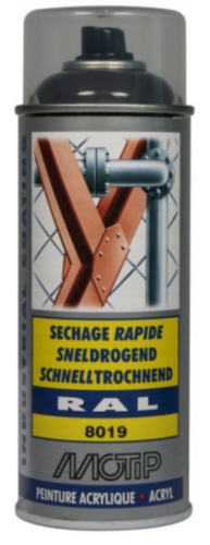 [07035] MOTIP INDUSTRIAL LAK HOOGGLANS RAL 8019 GRIJSBRUIN 400ML