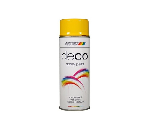 [MOT021679] MOTIP DECO LAK HOOGGLANS  RAL 1021 KOOLZAAD GEEL SPUITBUS  150ml
