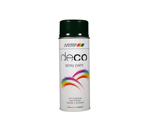 [01633] MOTIP DECO LAK HOOGGLANS RAL 6009 DENNEN GROEN SPUITBUS  400ml