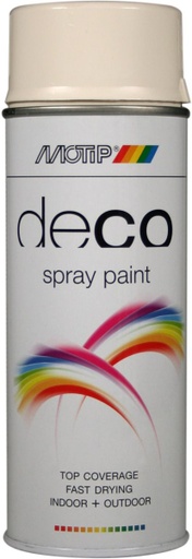 [MOT01695] MOTIP DECO LAK HOOGGLANS RAL 9001 CREME-WIT SPUITBUS  400ml